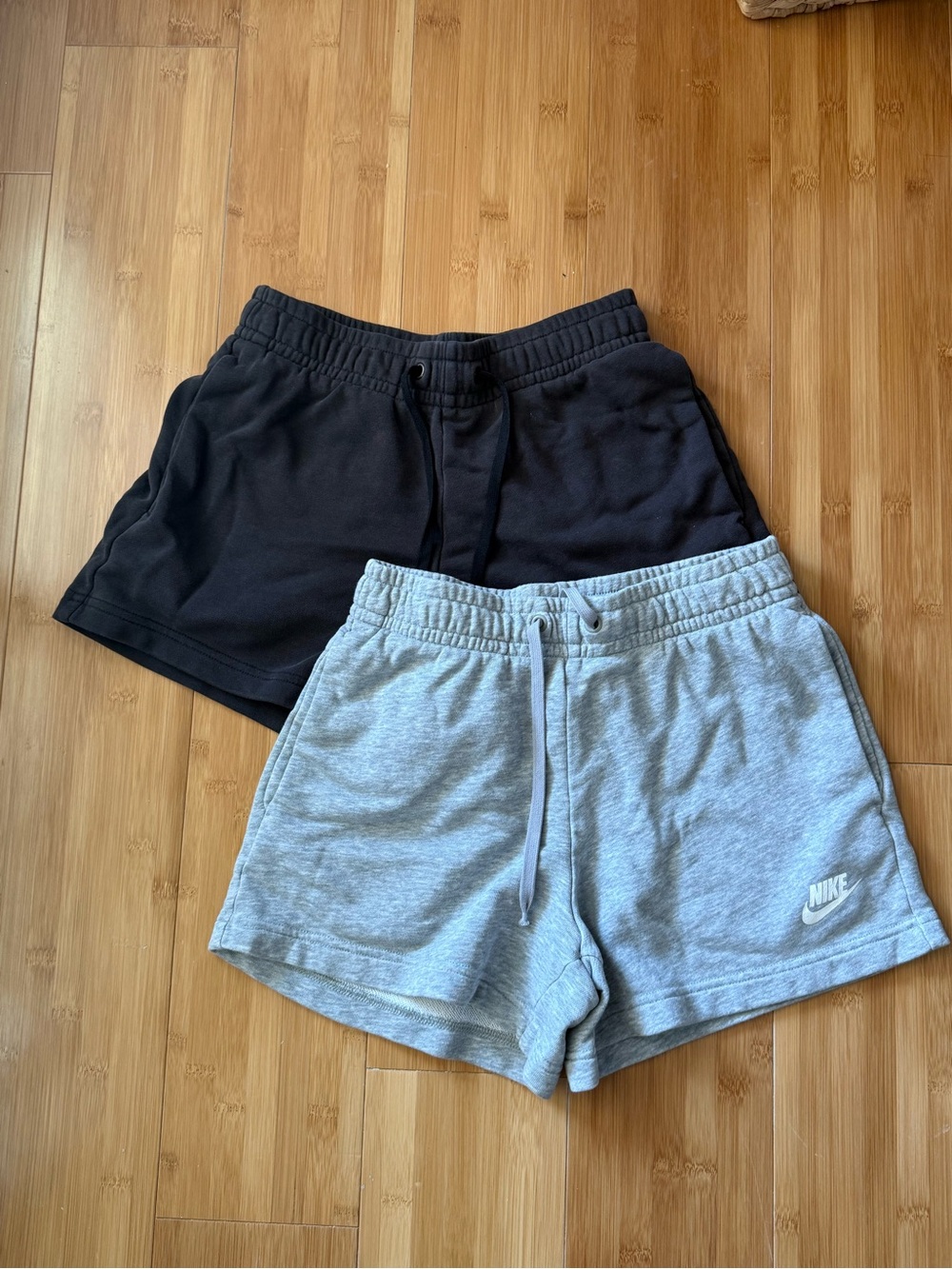 Nike Gray and Black Casual Drawstring Shorts Set